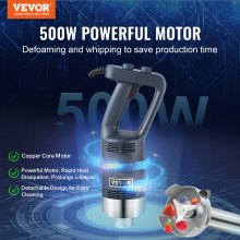 VEVOR Commerciële Handmixer Mengstaaf 500W Hoogwaardige Handmixer Soepsauzen