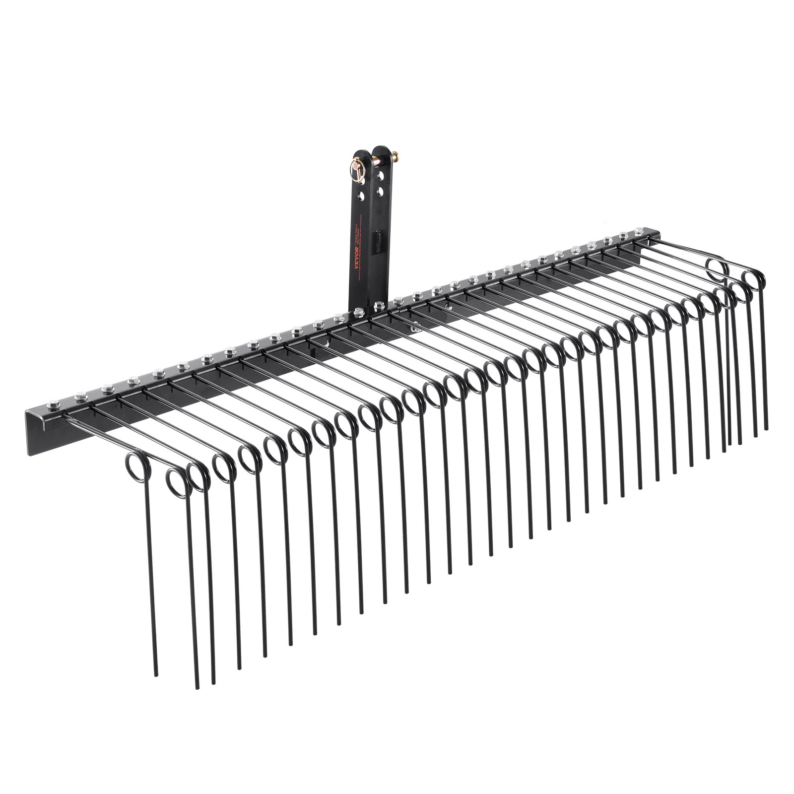 VEVOR Aanhanghark, 1830 mm getrokken verticuteermachine met 32 ​​stalen tanden, gazonhark voor bevestiging aan categorie 1, 3-puntshefinrichting voor tractor, voor bladeren, dennennaalden, stro en gras