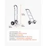 VEVOR Steekwagen, 227 kg laadvermogen, zware transportwagen met handvat, steekwagen van aluminiumlegering met spanband, stapelwagen voor verhuizing naar huis, kantoor of magazijn, 480x500x1340 mm