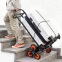 VEVOR Opvouwbare trapklimwagen, 100 kg draagvermogen, trapklimmer met telescopische handgreep, 6 wielen en 2 spanbanden, transportkar, trapklimwagen, stapelbare handkar voor huishoudelijk gebruik, boodschappen en opslag