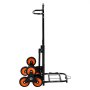 VEVOR Opvouwbare trapklimwagen, 100 kg draagvermogen, trapklimmer met telescopische handgreep, 6 wielen en 2 spanbanden, transportkar, trapklimwagen, stapelbare handkar voor huishoudelijk gebruik, boodschappen en opslag