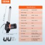 VEVOR 6000N Linear Actuator DC 12V Linear Drive IP44 Electric Linear Motor 250mm Stroke Length Noise Level ≤ 50dB Electric Door Opener 5mm/s Travel Speed ​​Linear Technology Adjustment Drive