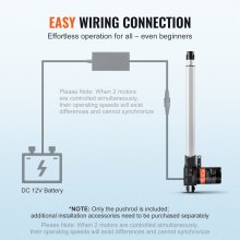 VEVOR 6000N Linear Actuator DC 12V Linear Drive IP44 Electric Linear Motor 350mm Stroke Length Noise Level ≤50dB Electric Door Opener 5mm/s Travel Speed ​​Linear Technology Adjustment Drive