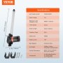 VEVOR 6000N Linear Actuator DC 12V Linear Drive IP44 Electric Linear Motor 400mm Stroke Length Noise Level ≤50dB Electric Door Opener 5mm/s Travel Speed ​​Linear Technology Adjustment Drive
