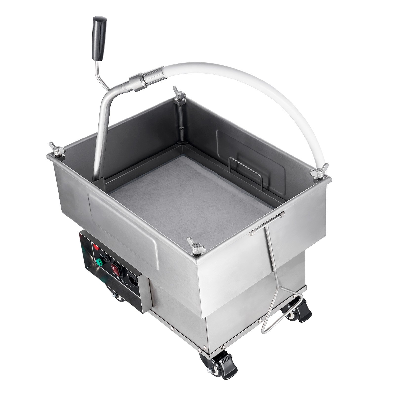 VEVOR Mobile Fryer Filter, 18L Oil Tank Capacity, Oil Filtration System with 10 L/min Oil Filtration Speed, Mobile Frying Oil Filtering System with Swivel Wheels, Oil Hose for Restaurant Burger Stores