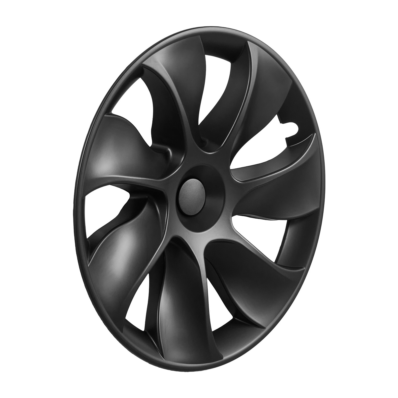 VEVOR 4 wieldoppen voor Tesla Model Y 21-24, 19 inch wieldoppen gemaakt van ABS-kunststof, set van 4 wieldoppen met 7 spaken en kliksysteem, R19 wieldoppen voor decoratie en stofbescherming, matzwart