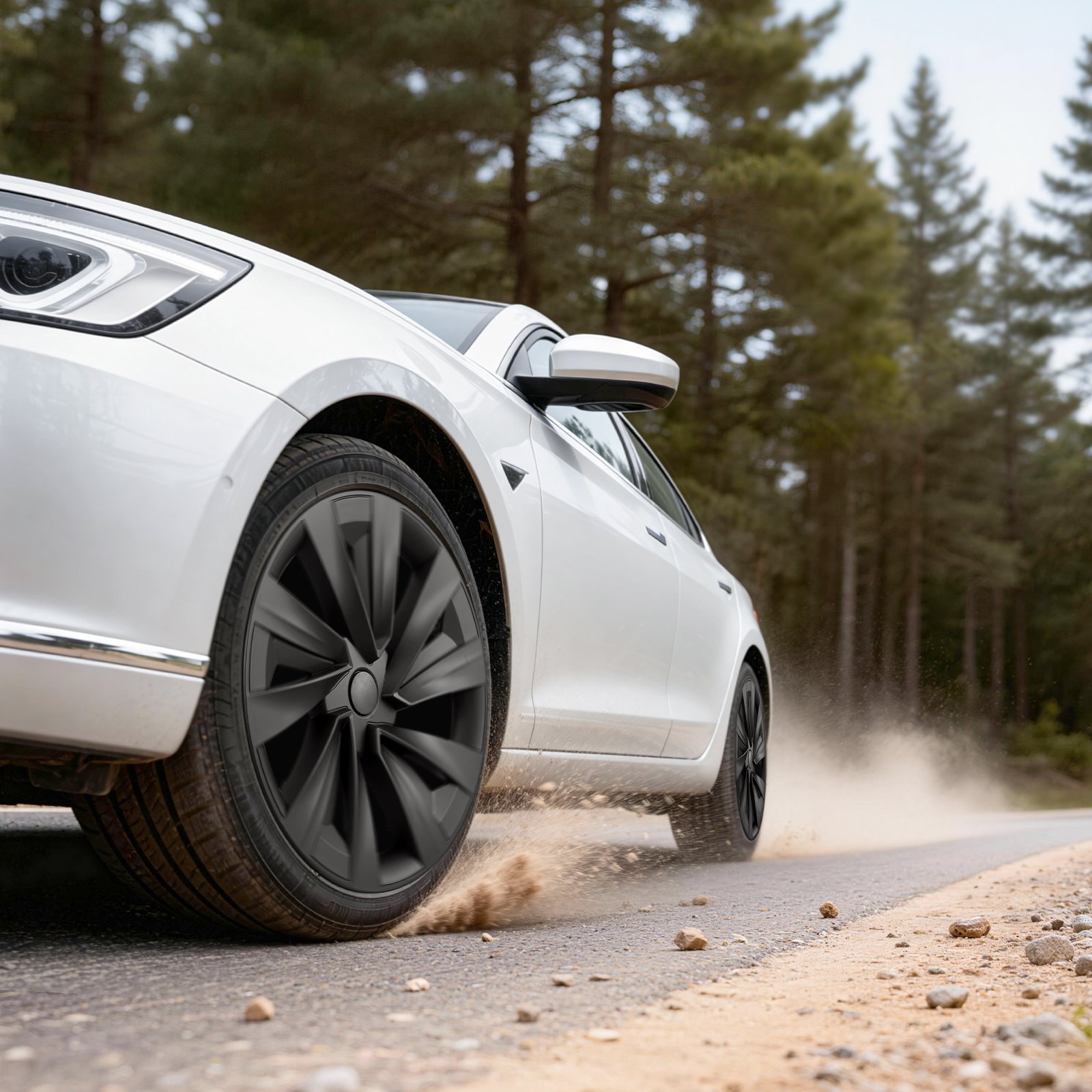 VEVOR 4x Wielkappen voor Tesla Model Y 2025, 19 inch wieldoppen gemaakt van ABS-kunststof, 4-delige set wielkappen met 10 spaken en kliksysteem, R19 wielkappen voor decoratie en stofbescherming, matzwart
