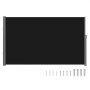 Terras windscherm rolgordijn zijluifel uitschuifbaar 160 x 300 cm zwart voor particulier of zakelijk gebruik