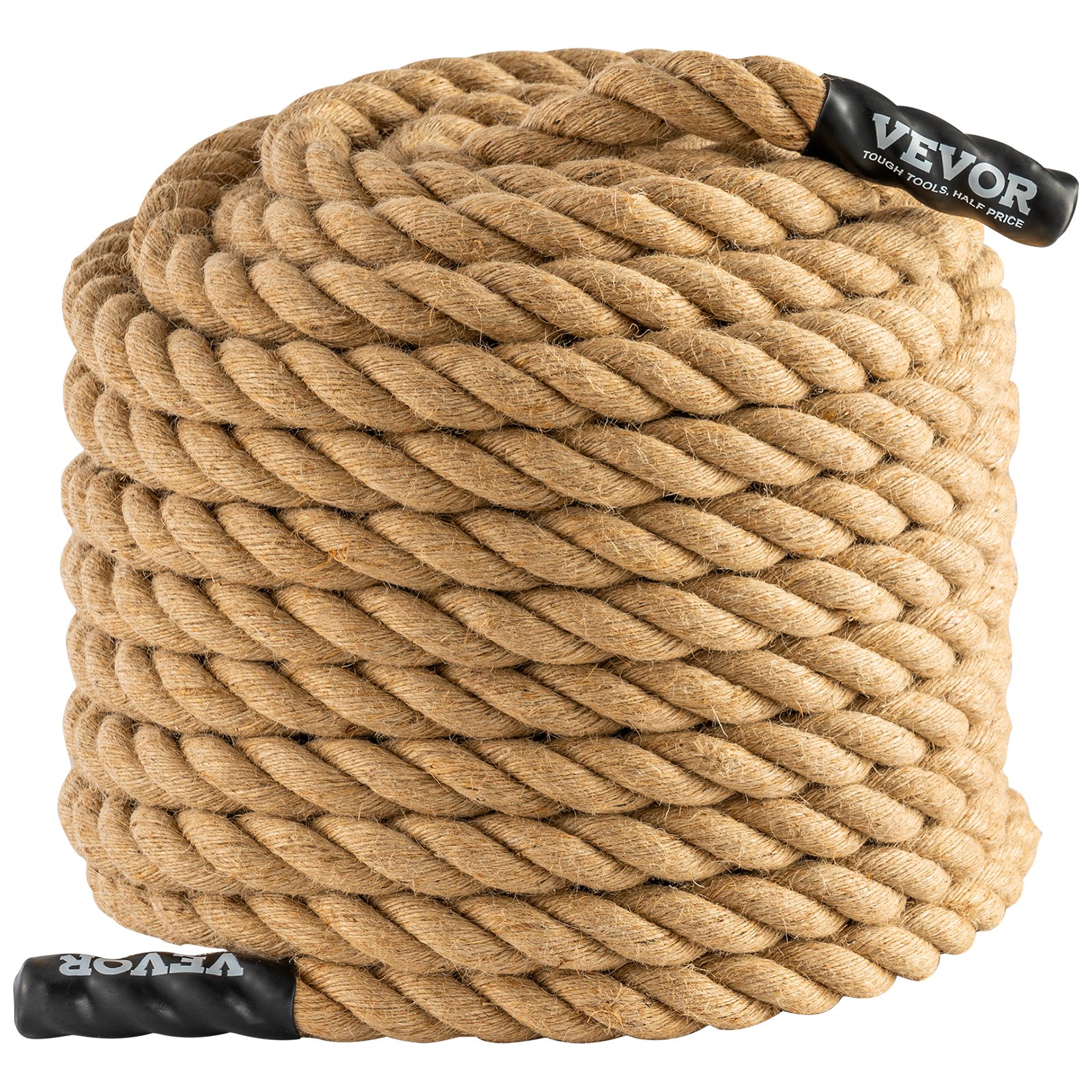 VEVOR Klimtouw Fitness Training Touwhal, 30,48 m Lengte, 25,4 mm Diameter, Trainingstouw, Multifunctioneel Jute Touw, 227 kg, Klimoefeningen, Krachttraining voor Bergbeklimmen, Kamperen