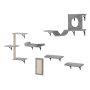 VEVOR Wall Mounted Cat Shelves Tree with Jump Boards Hammock Sofa Grip Set of 6