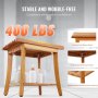 VEVOR Teak Shower Bench, 20 x 14.3 x 17.9 in, Waterproof Wood Shower Stool with Storage Shelf Non-Slip Foot Pads, 400 lbs Maximum Load Capacity Shower Chair Seat, for Bathroom Indoor and Outdoor Use