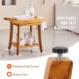 VEVOR Teak Shower Bench, 22 x 14.4 x 18.5 in, Waterproof Wood Shower Stool with Storage Shelf Handle Non-Slip Feet, 300 lbs Maximum Load Capacity Shower Chair Seat, for Bathroom Indoor and Outdoor Use