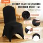 black VEVOR chair covers made from elastic spandex, wrinkle-resistant and soft.