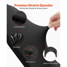 VEVOR 50 stuks, zwart stoelhoezen gemaakt van elastisch spandex voor klapstoelen, universele pasvorm, gebogen voorkant, afneembare en wasbare hoezen, voor bruiloft, vakantie, feest, feest