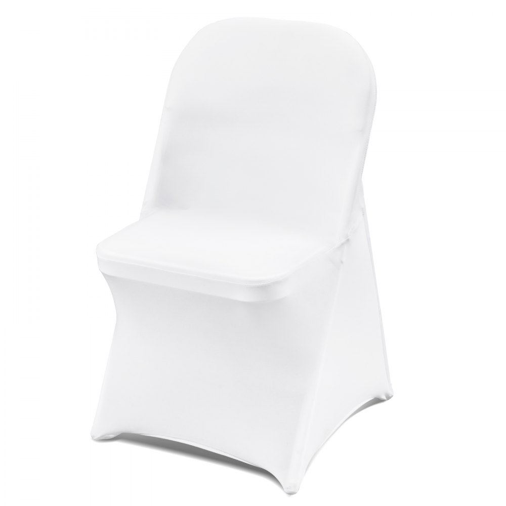VEVOR Stretch Spandex stoelhoezen voor klapstoelen, universele pasvorm, afneembare en wasbare hoezen, voor bruiloften, feesten, vieringen en dineren (30 stuks, wit)