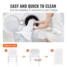 VEVOR White Stretch Spandex Chair Covers - 30 PCS, Folding Kitchen Chairs Cover, Universal Washable Slipcovers Protector, Removable Chair Seat Covers, for Wedding Party Dining Room Banquet Event