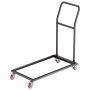 VEVOR Folding Chair Rack, 300 LBS Capacity, L-shape Vertical Placement Chair Cart for 25 Chairs, Heavy-duty Metal Chair Storage Dolly with Rubber Wheels, Multi-Function Chair Holder, Matte Black