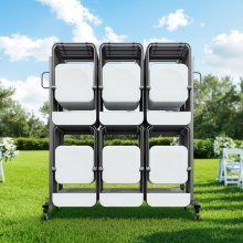 VEVOR Opvouwbare Stoel Stand Stoel Trolley voor 84 Stoelen/12 Tafels 363 kg 2 Niveaus