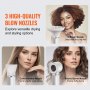 VEVOR 7-in-1 Professionele Multi-Haarstyler, 110.000 RPM Hoge Snelheid Heteluchtborstel met 2 Auto-Wrap Krultangen, 3 Borstels & 3 Mondstukken, Ionische Föhn voor Snel Drogen en Volume Styling