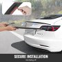 VEVOR GT Wing autospoiler, 48,2 inch spoiler, compatibel met Tesla Model 3, ABS-materiaal met hoge sterkte, bakverf, auto-achterspoilervleugel, racespoiler voor auto's, matzwart
