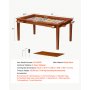 VEVOR Bordspeltafel 160x100x76cm 2-in-1 Spel- & Eettafel Draagvermogen 200kg, Ruim voor 6 spelers, Massief hout, met afneembare tafelbladen, bekerhouders, leren speelmat en uitschuifbare dienbladen