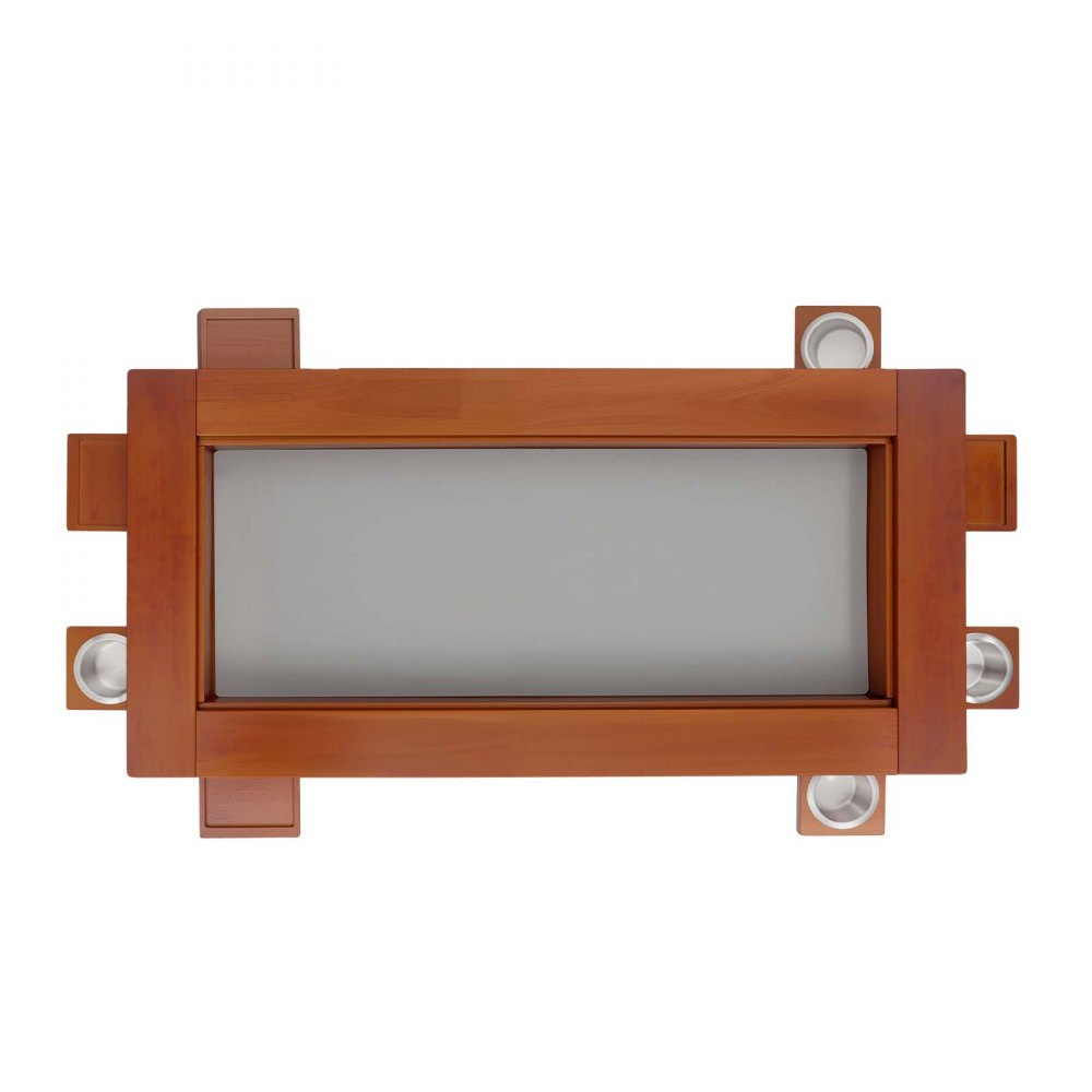VEVOR Bordspeltafel 120x60x45cm 2-in-1 Spel- & Eettafel Draagvermogen 136kg, Ruim voor 4 spelers, Massief hout, met afneembare tafelbladen, bekerhouders, leren speelmat en uitschuifbare dienbladen