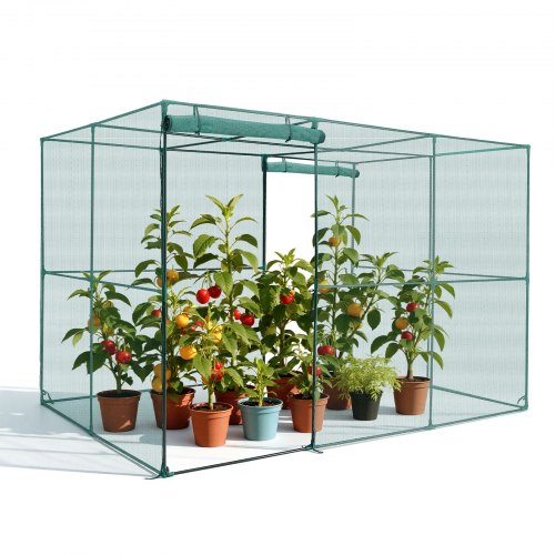 VEVOR plantenbeschermingstent, 2900x1940x1940 mm, plantenbeschermingsnet, deur met ritssluiting, winddicht, plantenkooi/kas voor verhoogde plantenbedden, buiten, tuin, terras en gazon.