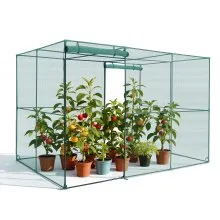 VEVOR plantenbeschermingstent, 2900x1940x1940 mm, plantenbeschermingsnet, deur met ritssluiting, winddicht, plantenkooi/kas voor verhoogde plantenbedden, buiten, tuin, terras en gazon.