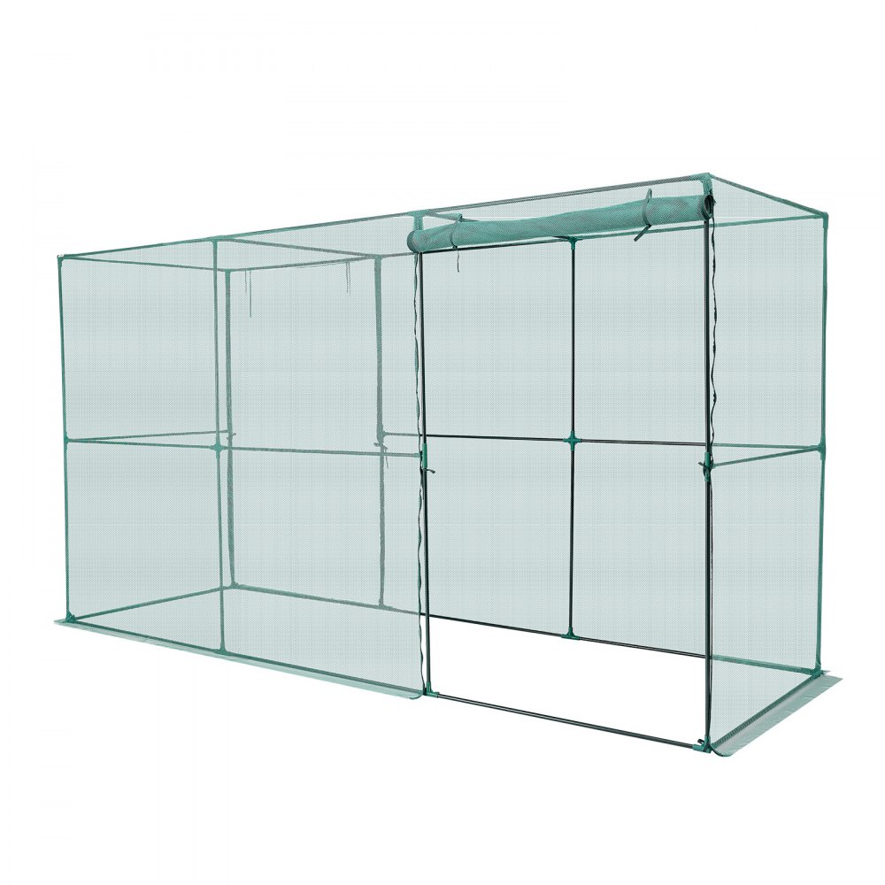 VEVOR plantenbeschermingstent, 3560x1200x1940 mm, plantenbeschermingsnet, deur met ritssluiting, winddicht, plantenkas voor verhoogde plantenbedden, buiten, tuin, terras en gazon