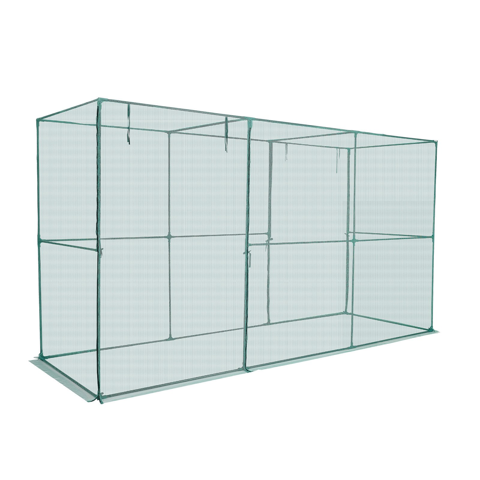 VEVOR plantenbeschermingstent, 3560x1200x1940 mm, plantenbeschermingsnet, deur met ritssluiting, winddicht, plantenkas voor verhoogde plantenbedden, buiten, tuin, terras en gazon