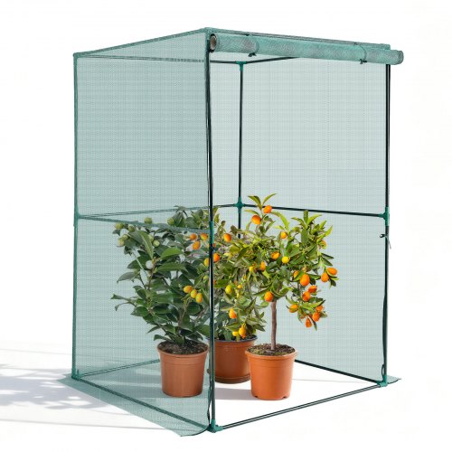 VEVOR plantenbeschermingstent, 1200x1200x1800 mm, plantenbeschermingsnet, deur met ritssluiting, winddicht, hoge plantenkas voor verhoogde plantenbedden, buiten, voor tuin, terras en gazon.