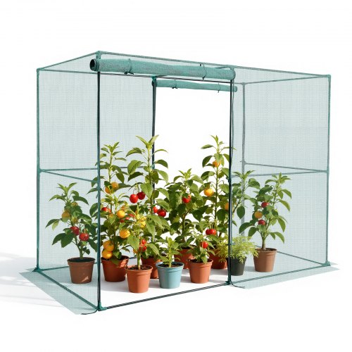 VEVOR plantenbeschermingstent, 2396x1200x1800 mm, plantenbeschermingsnet, deur met ritssluiting, plantenkooi voor verhoogde plantenbakken buiten, plantennetkas voor tuin, terras en gazon