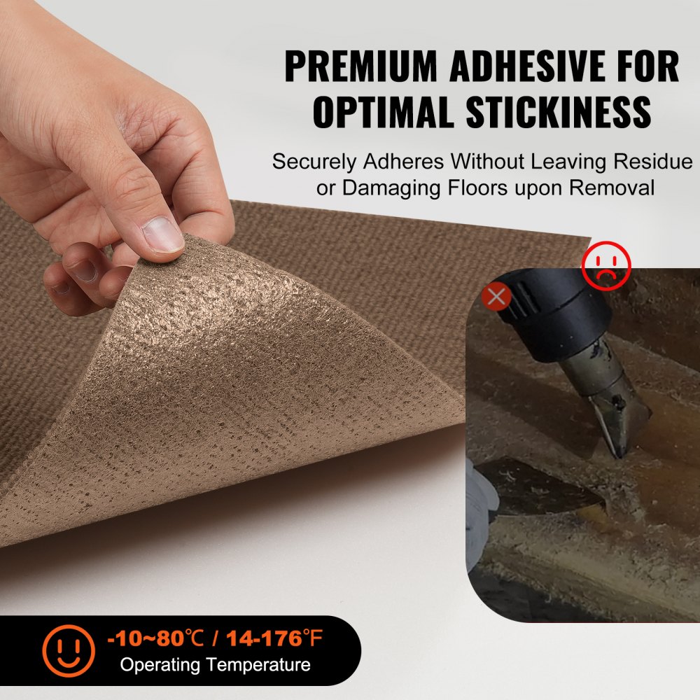 VEVOR Peel and Stick tapijttegels, 457x457mm, zelfklevende tapijttegels, zachte, zachte tapijttegels, doe-het-zelf installatie voor slaapkamer en woonkamer (10 stuks, donkerbruin)