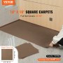 VEVOR Peel and Stick tapijttegels, 457x457mm, zelfklevende tapijttegels, zachte, zachte tapijttegels, doe-het-zelf installatie voor slaapkamer en woonkamer (10 stuks, donkerbruin)