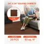 VEVOR Carpet Tiles 610x610 mm, 20 PCS Peel and Stick Carpet Square Rug, Self Adhesive Commercial Floor Soft Padded for Seamless Cover 7.4㎡, Easy DIY Replacement for Living Room Office, Dark Brown