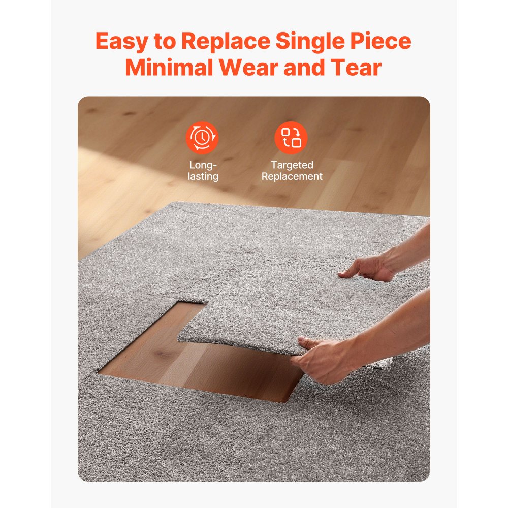 VEVOR tapijttegels 457,2 x 457,2 x 12 mm, verpakking van 10 stuks, zelfklevende tapijtbedekking 2 m², tapijtvloer, eenvoudige doe-het-zelf vervanging voor woonkamer en kantoor, donkerbruin