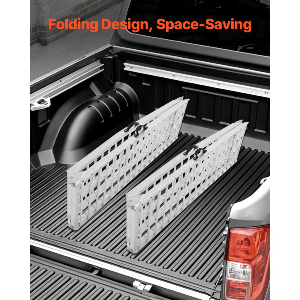 VEVOR Aluminium Ramps 2-delige heavy-duty laadhelling (907 kg laadvermogen) met breed oprijvlak, universele stabiele laadhelling met handgrepen, voor ATV, UTV, motorfiets, elektrische fiets