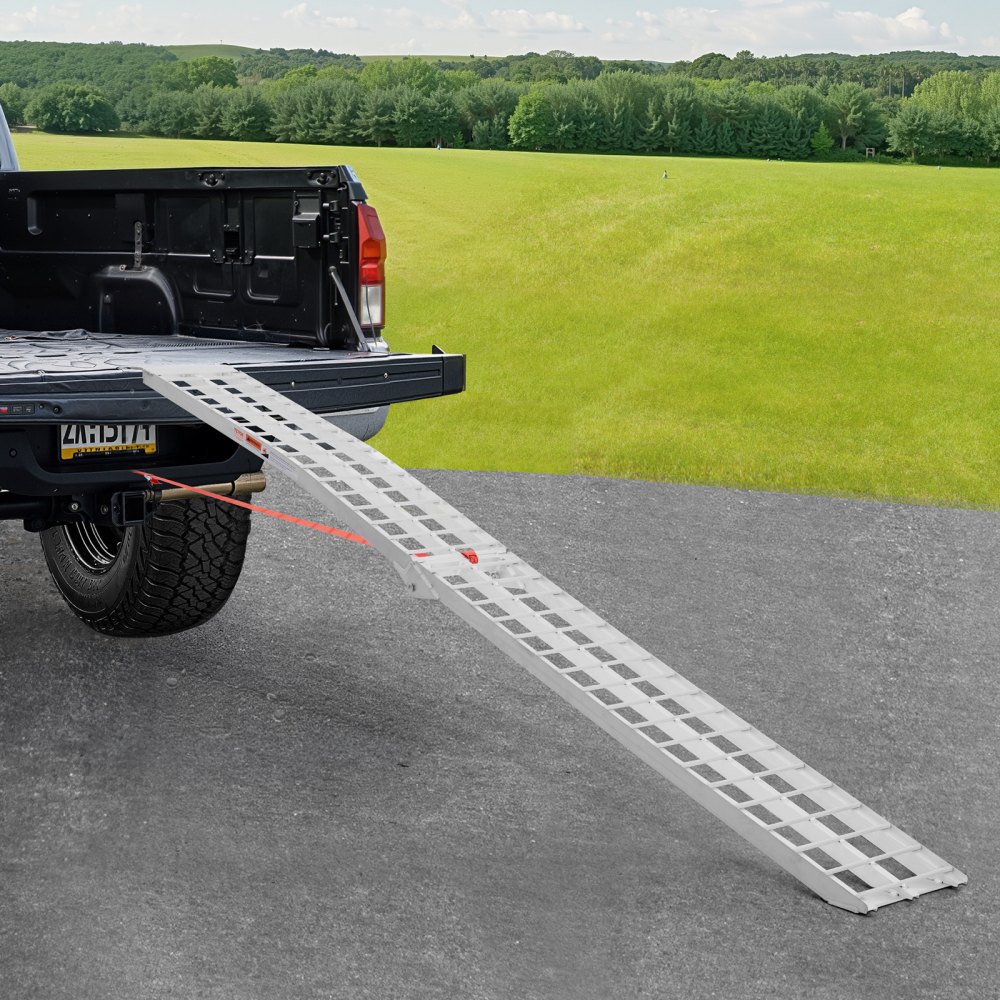 VEVOR Aluminium Ramp Heavy Duty Laadhelling (272 kg laadvermogen / 3050 mm lang) met breed oprijvlak, universele stabiele laadhelling met handgrepen, voor ATV UTV elektrische fiets