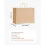 VEVOR Kraft papieren tassen, 50 stuks, cadeautassen met handvatten, 406x152x308 mm, grote boodschappentassen, papieren draagtassen, kraft tassen voor verjaardagen, bruiloften, winkelen, cadeaus, bruin
