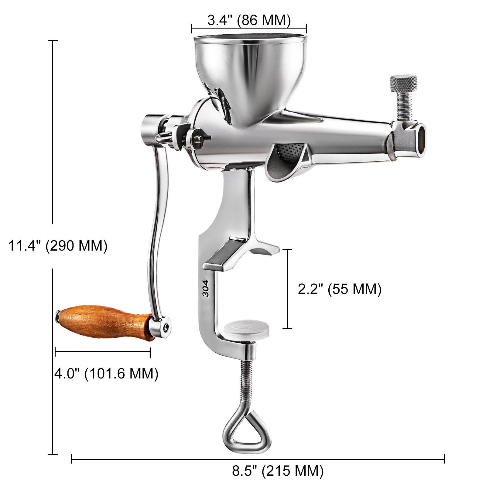 Vevor Tarwegras Juicer Extractor, Handmatige Tarwegras Press Roestvrij Staal 304
