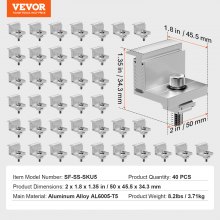 VEVOR set van 40 eindklemmen zonneklemmen klemmen zonnepaneel 35-50 mm verstelbaar