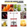 VEVOR Wine Presser, 0.9Gal/3.5L Grape Press For Wine Making, Wine Press Machine with Dual Stainless Steel Barrels, Wine Cheese Fruit Vegetable Tincture Press with Power Ball Handle & 0.1"/3 mm Thick P