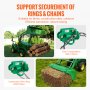 VEVOR 9,52 mm tractorbakhaak met sjorring, staal van klasse 70, set van 2 schroefhaken met achterplaten, geschikt voor tractorbakken, campers en UTV's, max. breeksterkte 5443,1 kg, groen