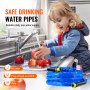 VEVOR 15ft Heated Water Hose for RV, Heated Drinking Water Hose with Corrugated Cover Antifreeze to -45°F, Automatic Self-regulating, 5/8" I.D. with Quick-connect Fitting Set, Lead and BPA Free