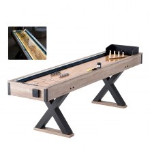 VEVOR sjoeltafel 2 in 1 sjoelbak bowlingcombinatiespelset LED 274cm