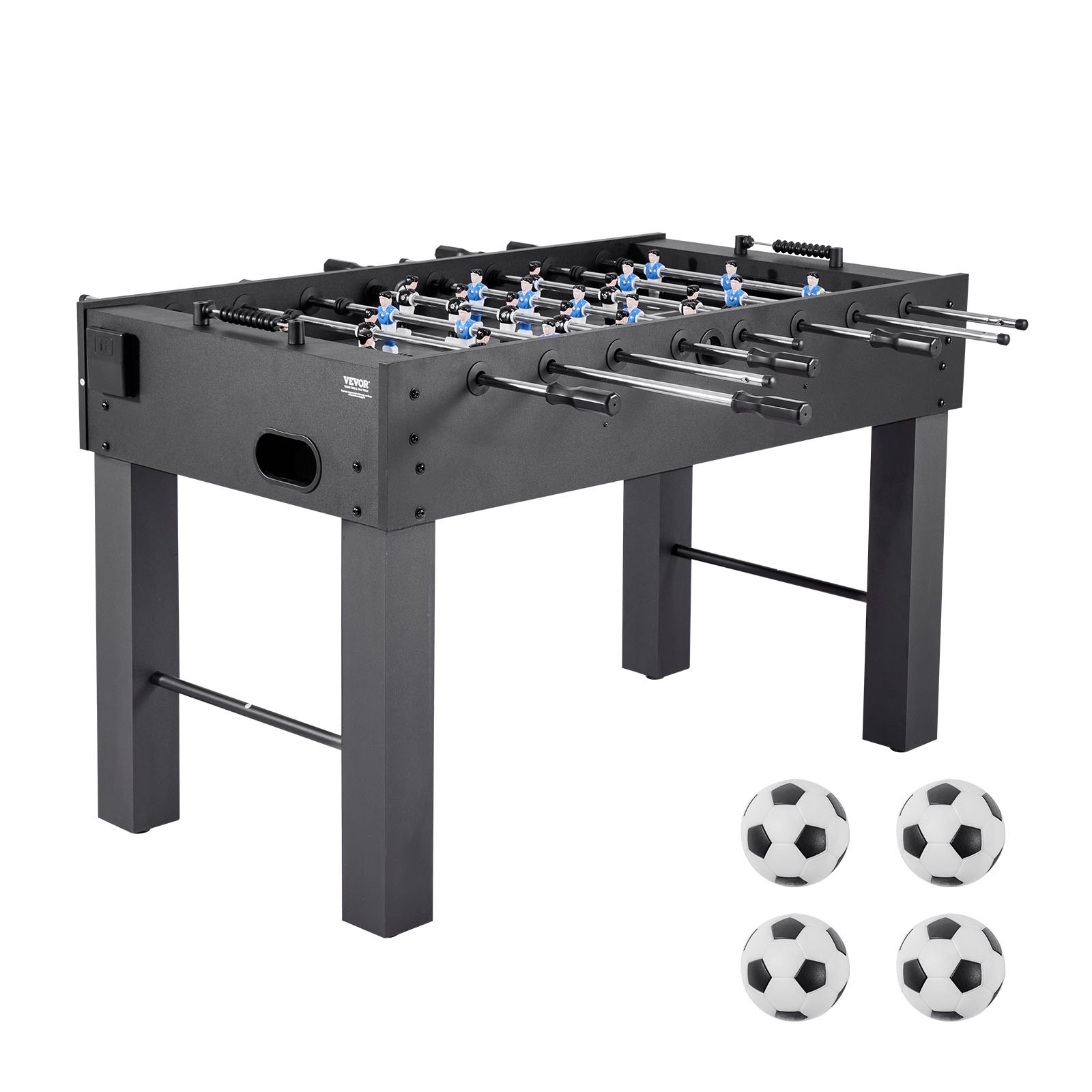VEVOR Foosball Table, 137 cm Standard Size Table, Indoor Full Size Foosball Tables for Home, Family, and Game Room, Durable Soccer Set, Includes 4 Balls, Score Keeper, and 2 Cup Holders