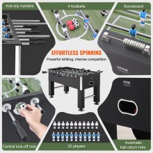 VEVOR Foosball Table, 55 inch Standard Size Foosball Table, Indoor Full Size Foosball Table for Home, Family, and Game Room, Soccer with Foosball Table Set, Includes 4 Balls and 4 Cup Holders