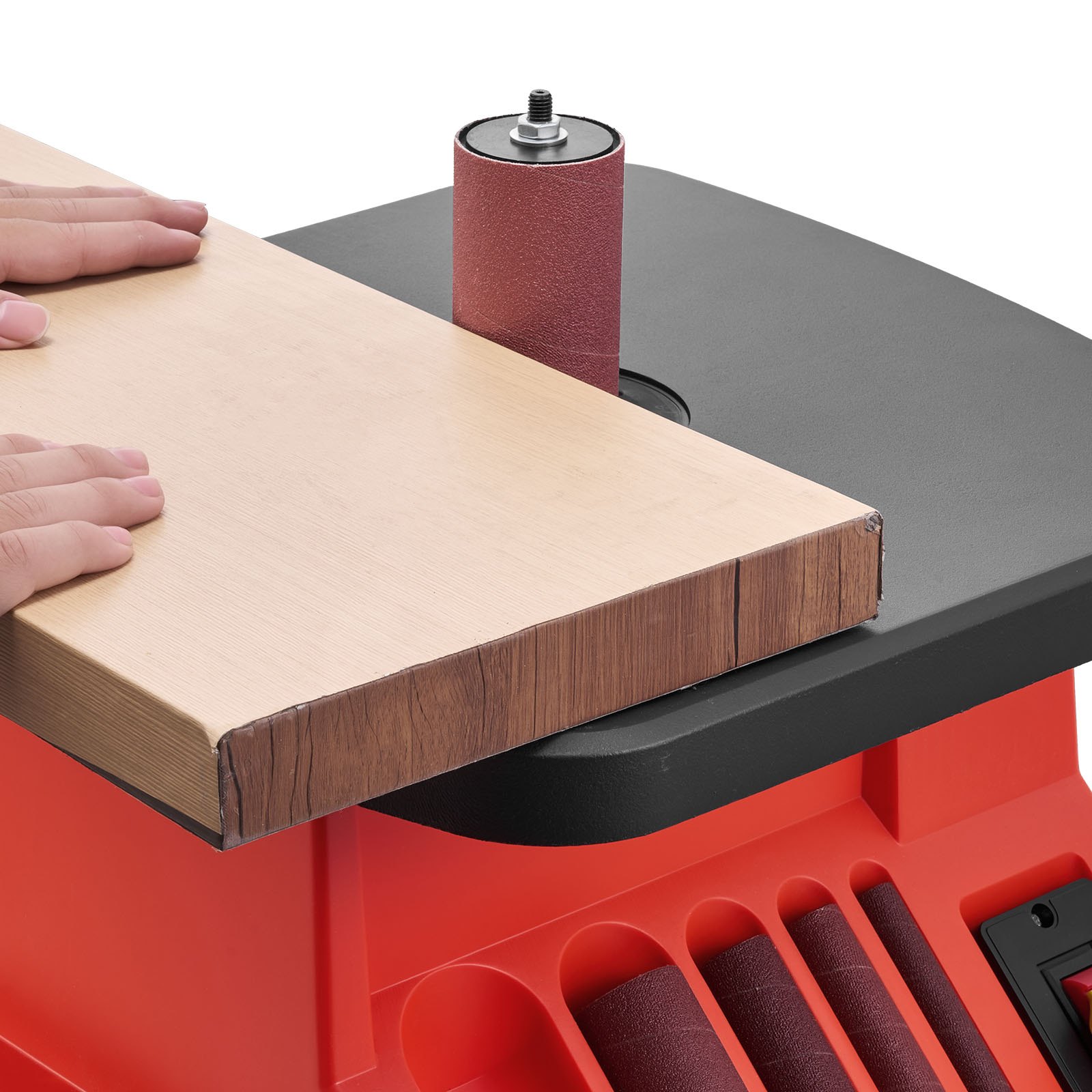 VEVOR oscillerende spindelschuurmachine, 2000 tpm spindelschuurmachine met 6 mouwen (12,7–76,2 mm), 16 mm slag en 397 x 295 mm gietijzeren tafel voor meubelafwerking, ambachten en houtbewerking