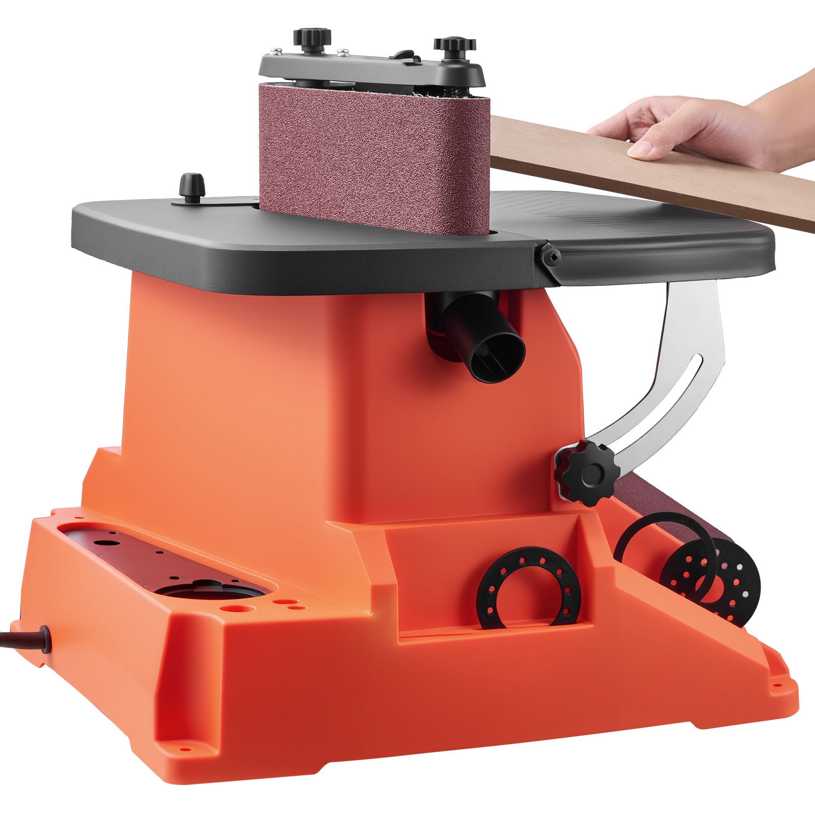 VEVOR oscillerende spindelschuurmachine, 2000 tpm spindelschuurmachine met 16 mm slag, 5 hulzen (12,7–50,8 mm) en 610x98 mm schuurband voor houtbewerking, meubelschuren en doe-het-zelfprojecten.