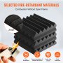 VEVOR akoestische schuimpanelen, set van 24, 30 x 30 x 5 cm, zelfklevende, geluiddichte wandpanelen met hoge dichtheid, akoestisch paneel, akoestische schuimmatten voor studiowanden en -plafonds, zwart